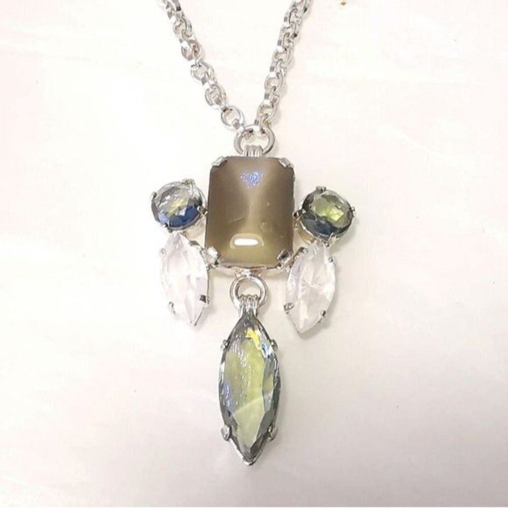 CAMEE opalite and tourmaline Swarovski Crystal pendant necklace 🆕